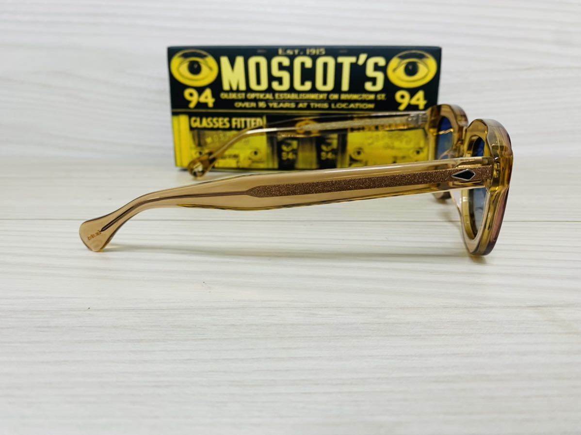 MOSCOT モスコット サングラス ★TELENA★伊達眼鏡 ウェリントン カラーレンズ ブルー 未使用 美品_画像4