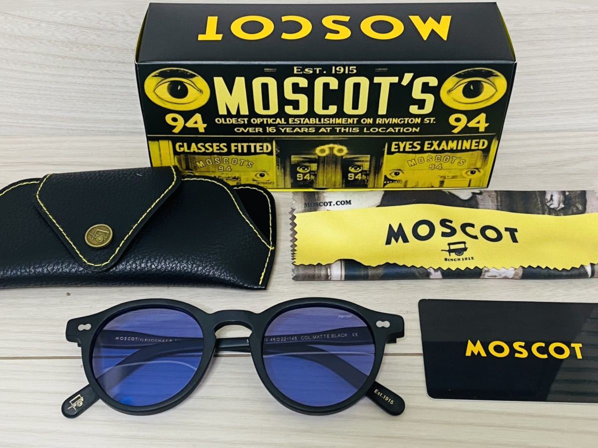 MOSCOT モスコット サングラス ★MILTZEN★伊達眼鏡 ウェリントン 艶消し 黒縁 カラーレンズ 未使用 美品_画像8