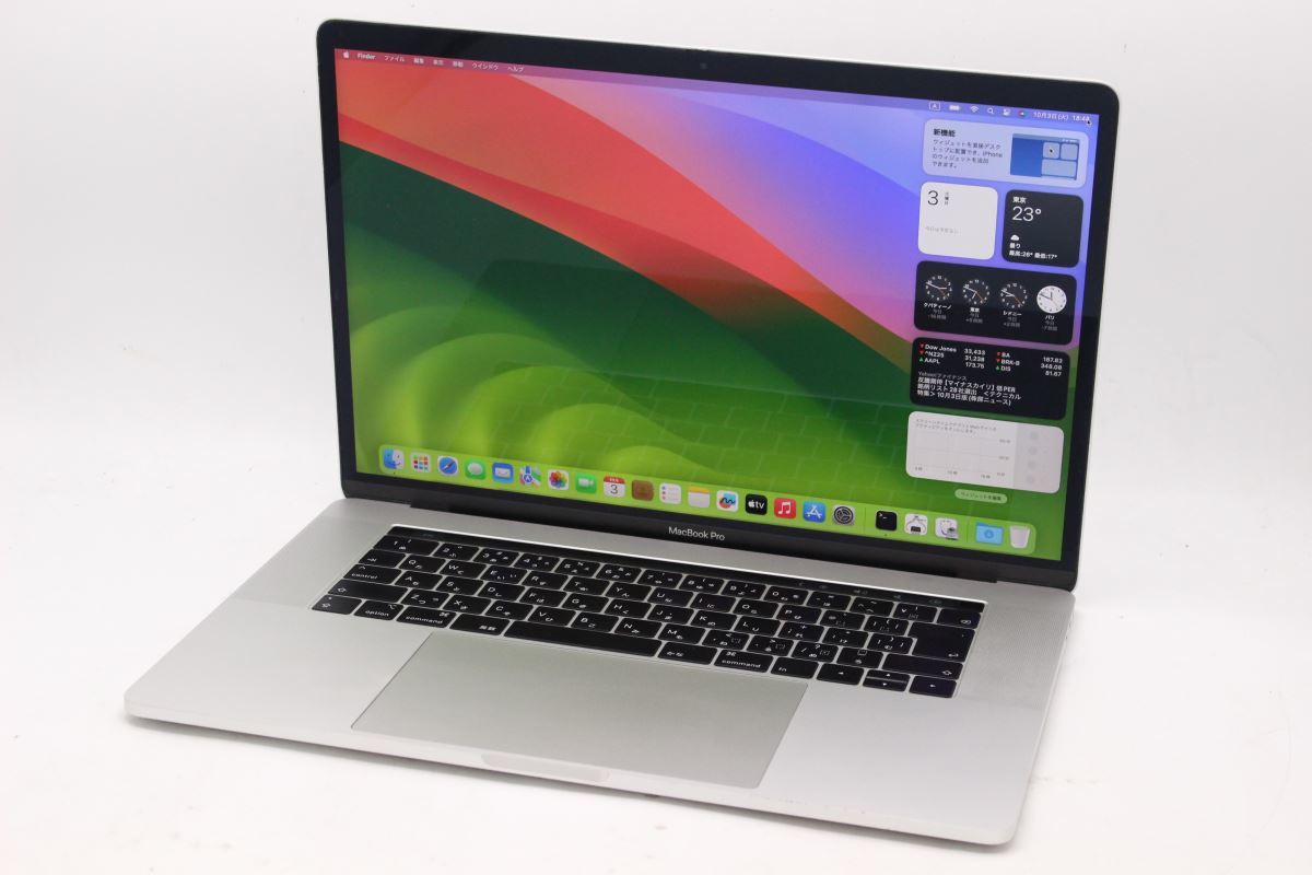 中古 2K 15.4型 Apple MacBook Pro A1990 Touch2018 macOS Sonoma(正規Win11追加可) 八世代 i7-8750H 16GB NVMe 256GB-SSD Radeon Pro 555X