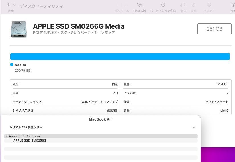訳有 13.3型 Apple MacBook Air A1466 Early-2015 OS無し(正規Win11追加可) 五世代 i5-5250u 8GB 256GB-SSD カメラ 無線 中古パソコン 税無_画像6