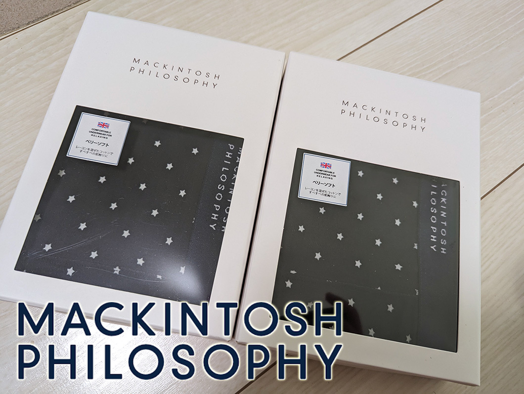 ◆新品 MACKINTOSH PHILOSOPHY マッキントッシュ フィロソフィー ボクサーパンツ 2枚セット メンズ M スタードット柄 ネイビー 定価7,040円の画像1