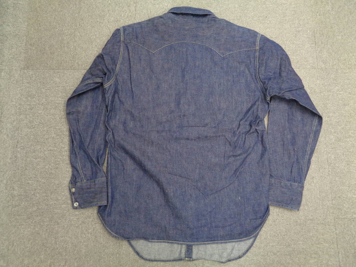 LEVI’S VINTAGE CLOTHING Lot. 7205 1018 MADE IN USA 50s 復刻 リーバイス LVC ショートホーン BIG E デニム ウエスタンシャツ ブルー _画像2