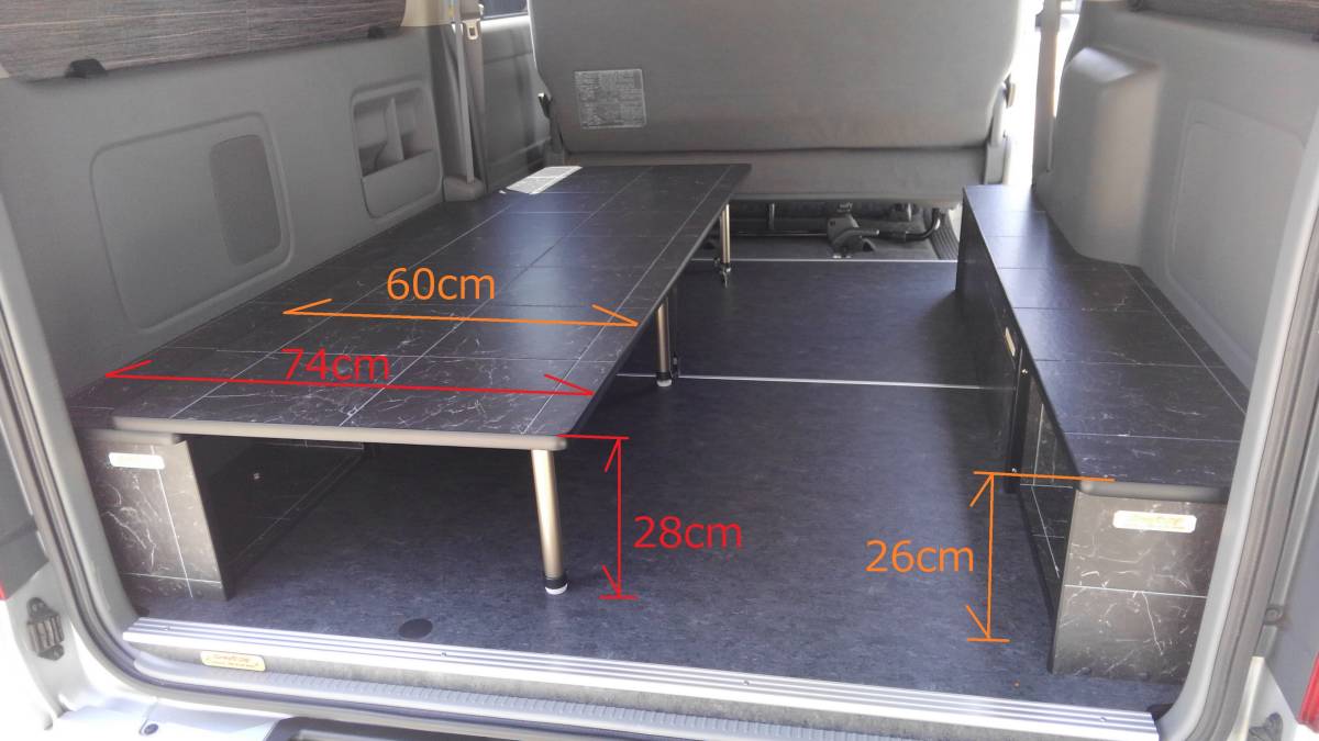 ハイエース　SGL ベースボックス ＋跳ね上げパネル　ベット　セット　　管理№3_画像4