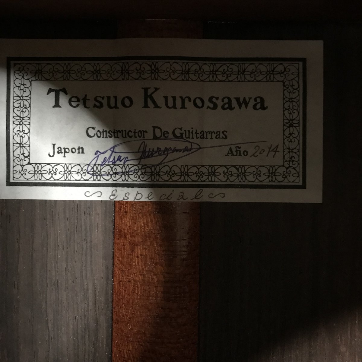 FG0921-66-3-3 TETSUO KUROSAWA 2014 フラメンコギター ギター 弦楽器 全長102㎝ 180サイズ_画像7