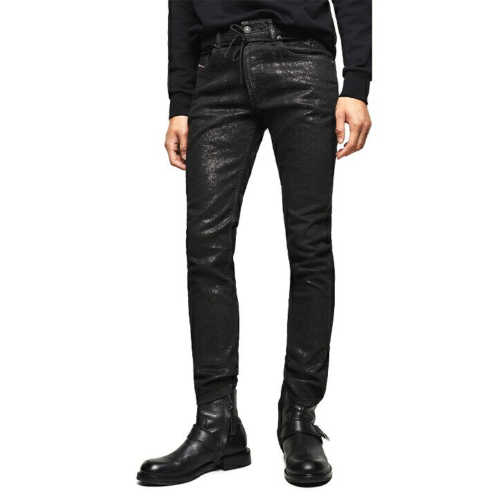 50%off 新品 未使用 DIESEL Jogg Jeans シルバーラメ加工 ブラック デニム D-LUHIC-SP1-NE 0092W STRETCH メンズ 30 ディーゼル パンツ