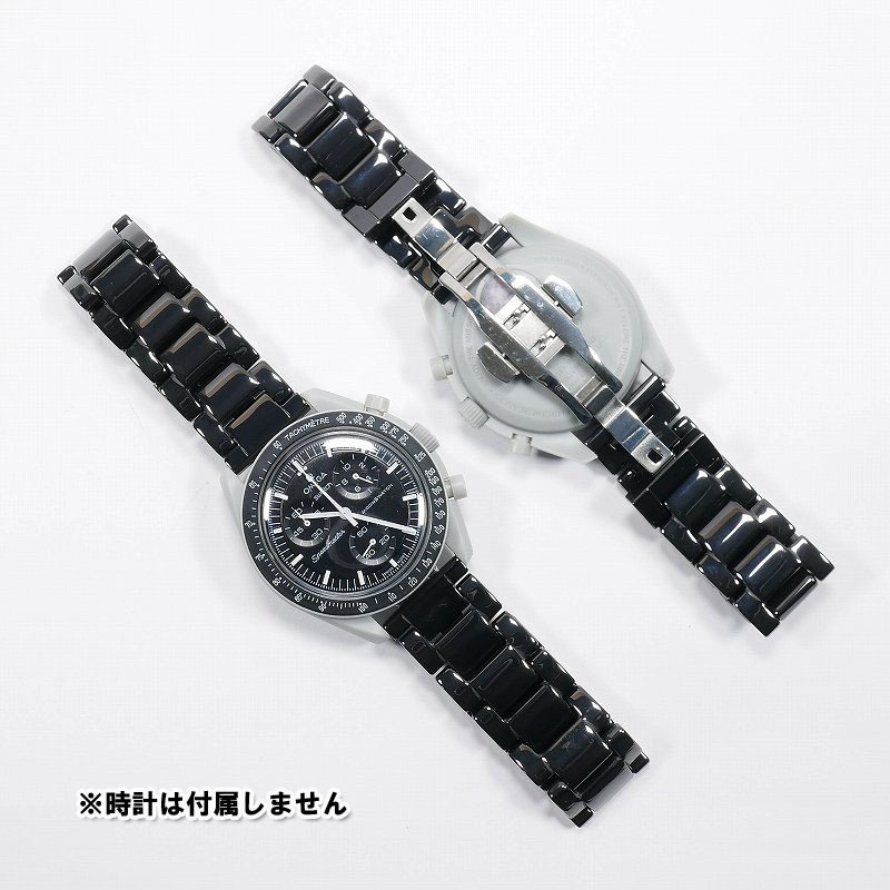 【サイズ調整無料！】 Swatch×OMEGA スウォッチ×オメガ 対応セラミックベルト ブラック Ｄバックル付き_画像7