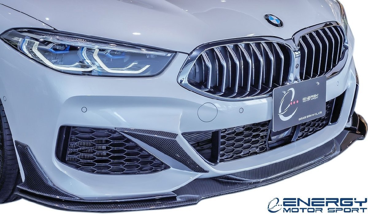 【M’s】 G15 BMW 8シリーズ Mスポーツ専用 2Dクーペ (2018y-) ENERGY MOTOR SPORT EVO15.1 フロント バンパーフィン 左右 カーボン エアロ_画像3