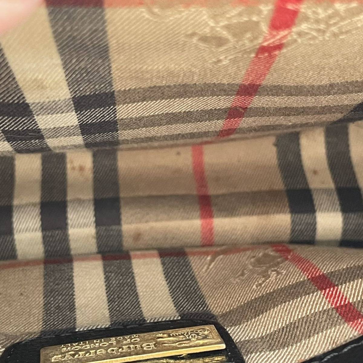 【BN1692】 BURBERRY バーバリー セカンドバッグ クラッチバッグ ブラック レザー_画像7