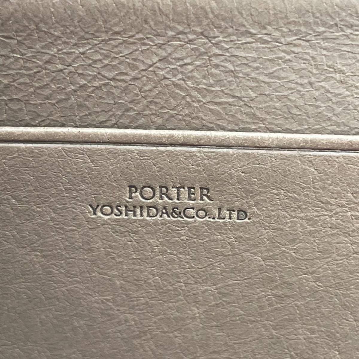 KO903□PORTER ポーター ロングウォレット L字ファスナー レザー 長財布 ブラウン 小銭入れなし 札入れ 箱付き_画像6