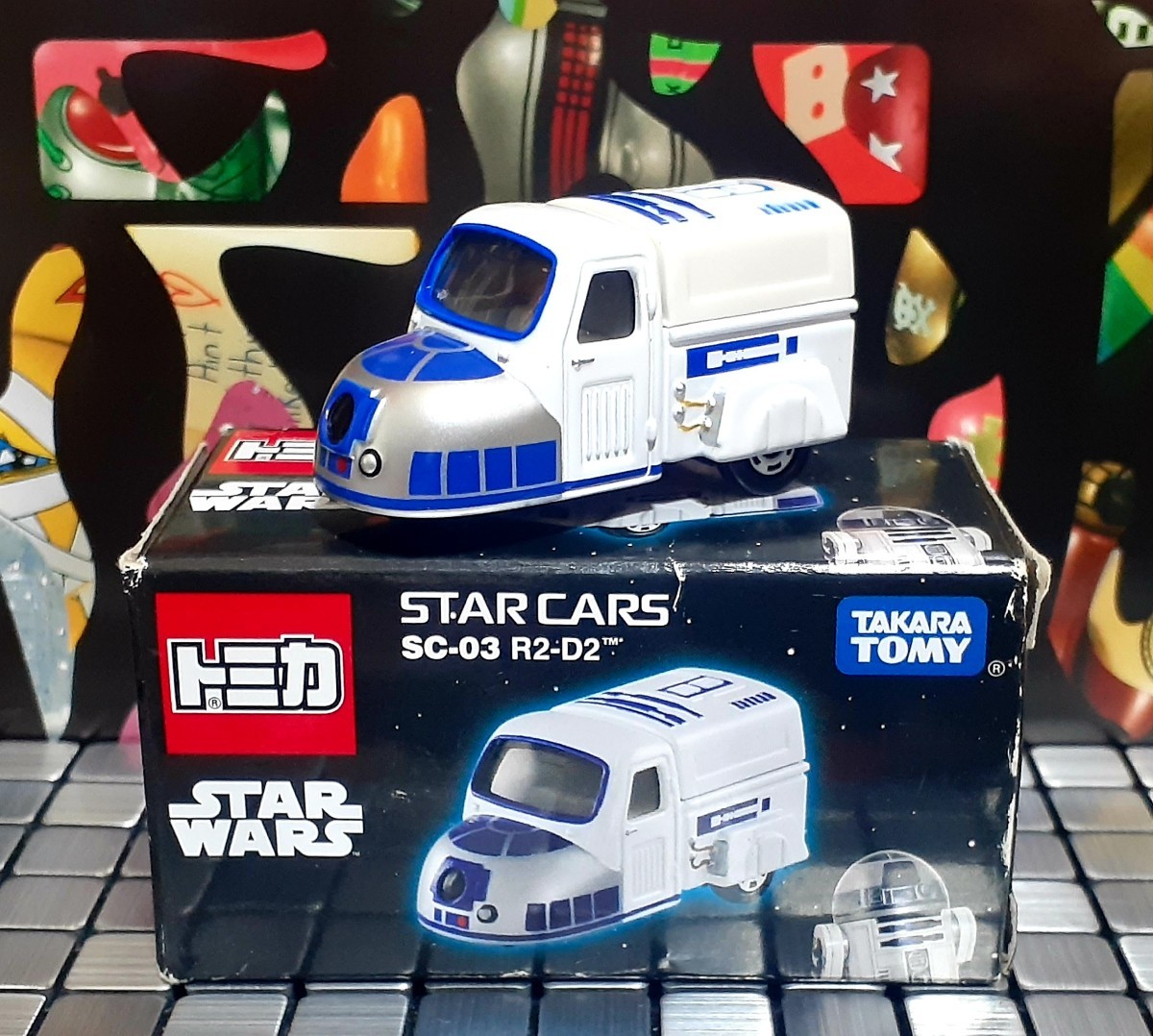 絶版 トミカ STAR WARS SC-03 R2-D2 STAR CARS ミニカー スター・ウォーズ 新品 未使用 美品 外箱やや傷みあり 3輪ミゼット風 フィギュア_画像1
