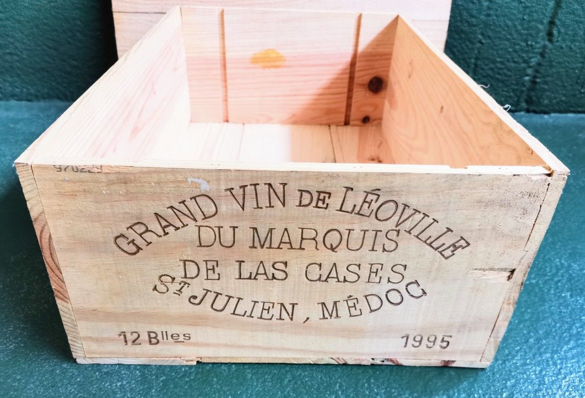 フランスボルドーワイン木箱１、 1995'レオヴィル デュ マルキ ドゥ ラスカーズ　　ヴィンテージウッドケース　レア品
