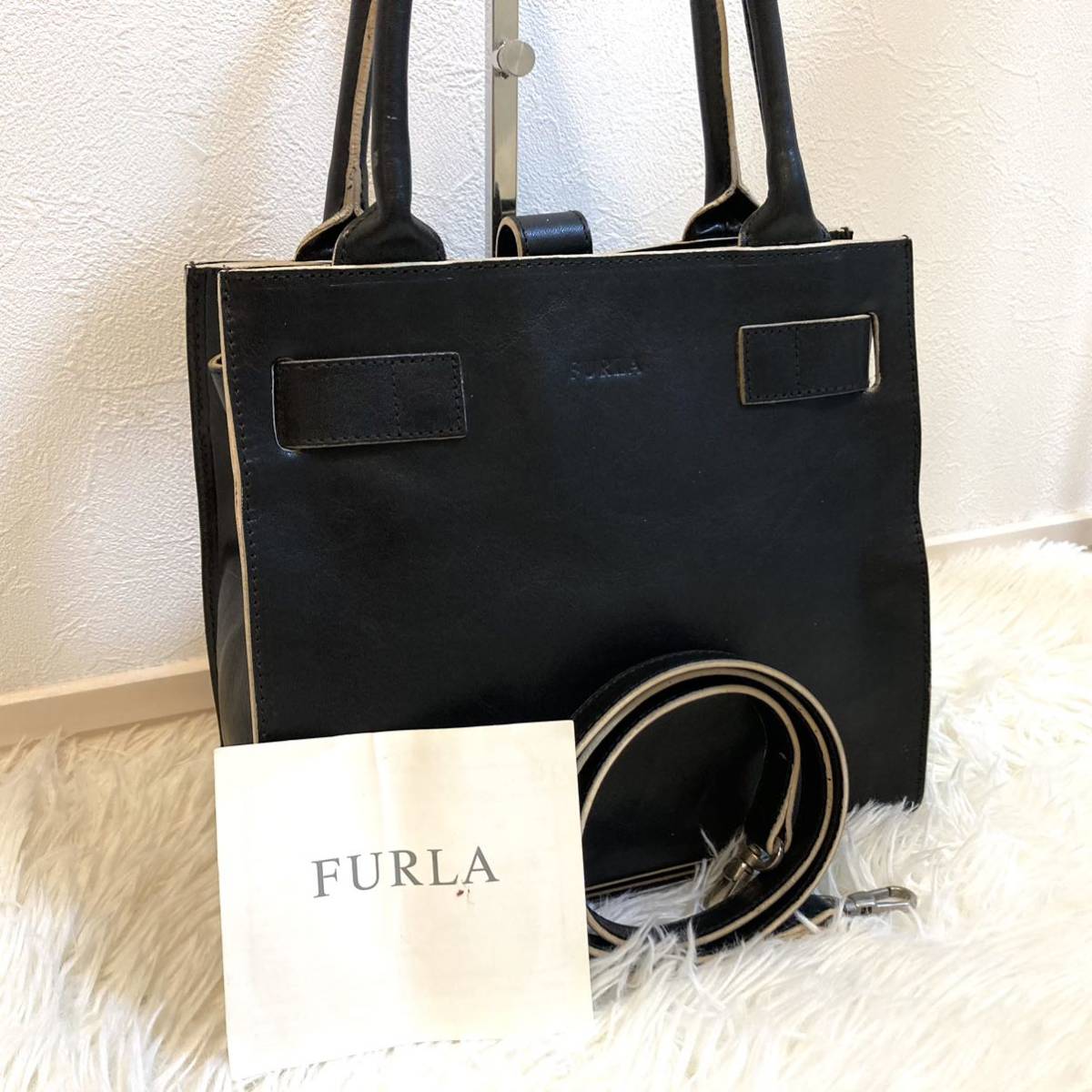 超目玉】 1円 【美品】 黒 本革 レディース シルバー金具 ロゴ型押し