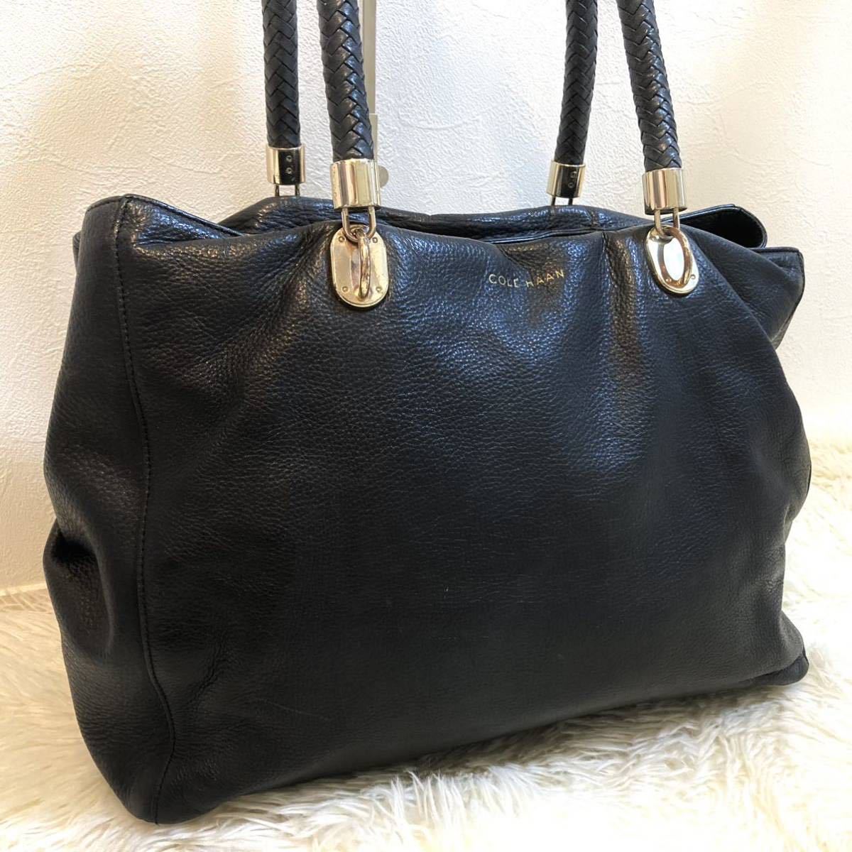 1円 【美品】 COLE HAAN コールハーン トートバッグ A4収納 メンズ