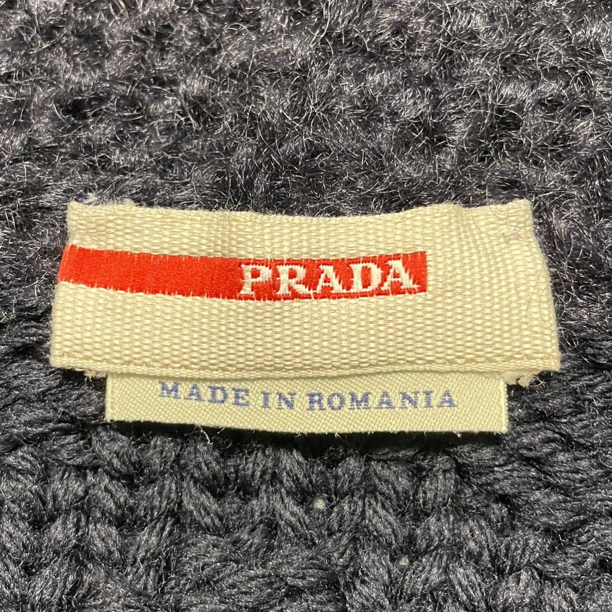  genuine article Prada 100% bar Gin wool knitted poncho cardigan jacket 40 navy navy blue PRADA