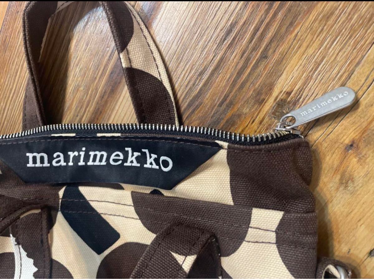 新品未使用保管のみマリメッコウニッコ茶色ショルダーバックmarimekko