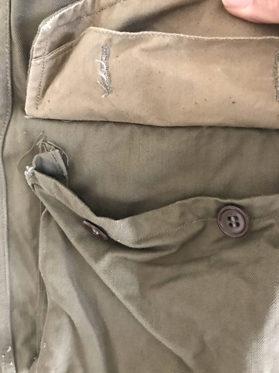 送料込み　実物未使用　フランス軍　M-47 フィールドジャケット　後期型　HBT サイズ46 デッドストック_腰ポケット