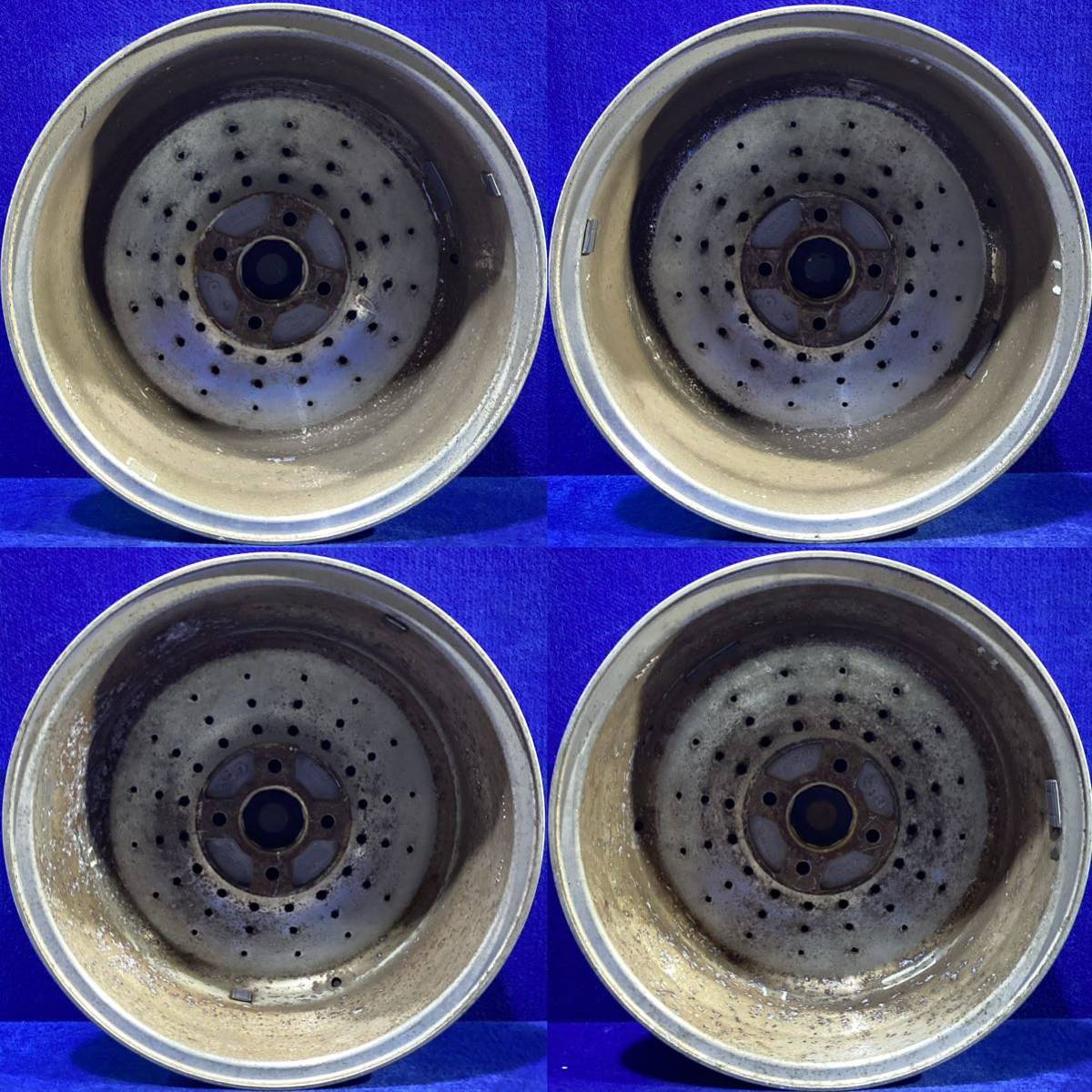  rare!* Manufacturers unknown *15 -inch * old car wheel *15x5J/ offset approximately +48/PCD100-4H*4 pcs set * that time thing!