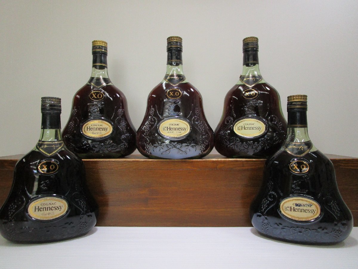 5本セット ヘネシー XO グリーンボトル 金キャップ 700ml 40% Hennessy