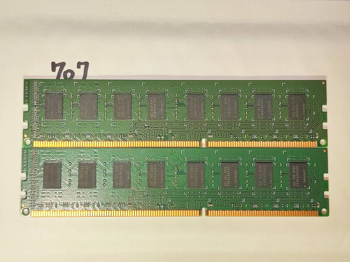 707 【動作品】 SP シリコンパワー メモリ (8GB×2枚組) 16GBセット DDR3-1600 PC3-12800 UDIMM 240 両面 動作確認済み デスクトップ PC_画像2