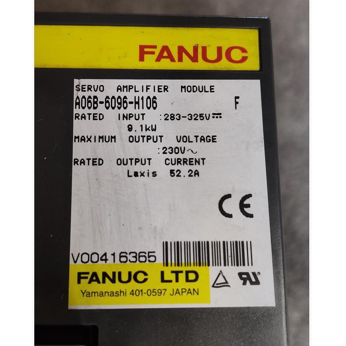 FANUCfanak servo amplifier module A06B-6096-H106 Junk 