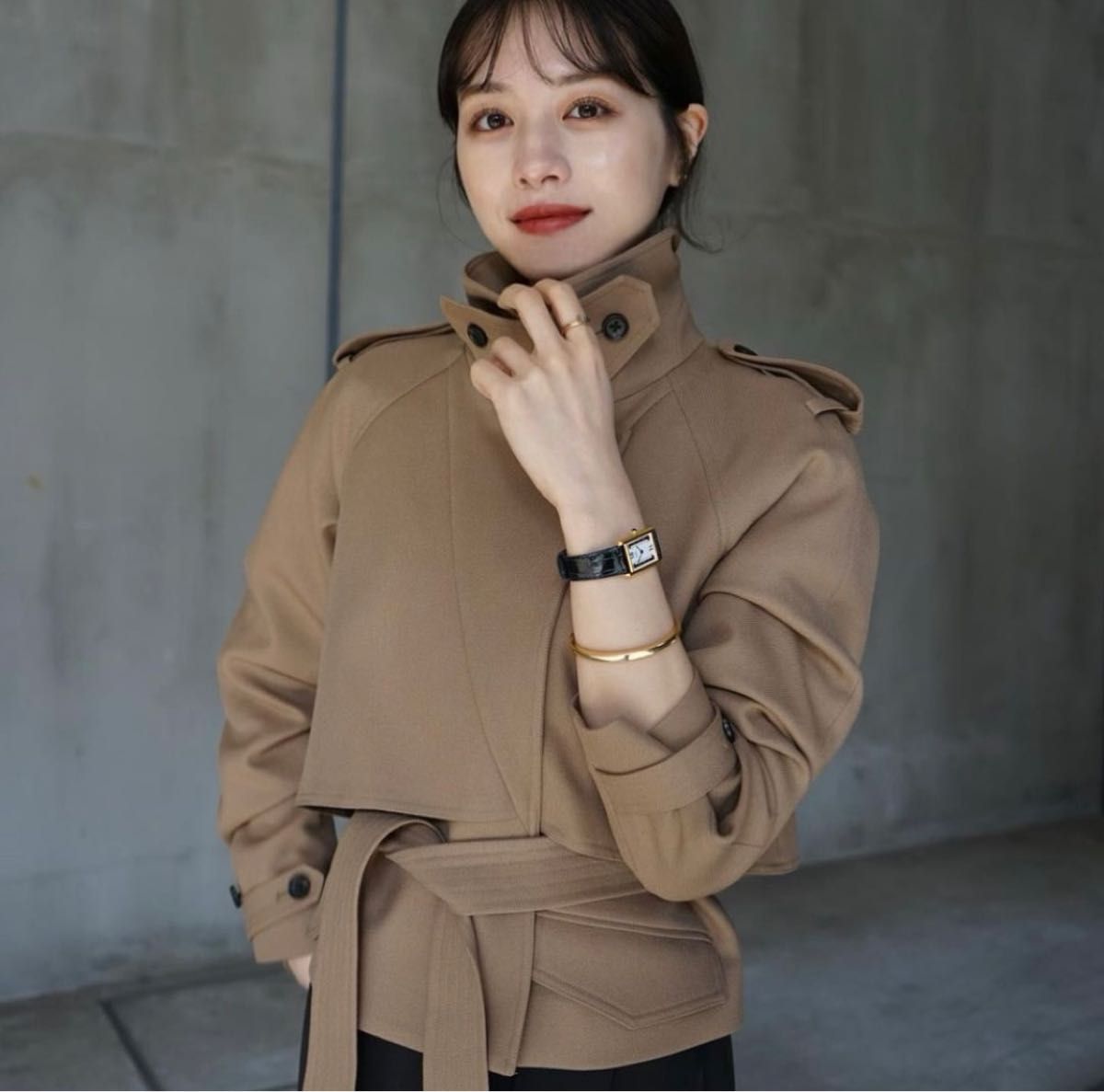 L'or Cropped Trench Jacket キャメル｜PayPayフリマ