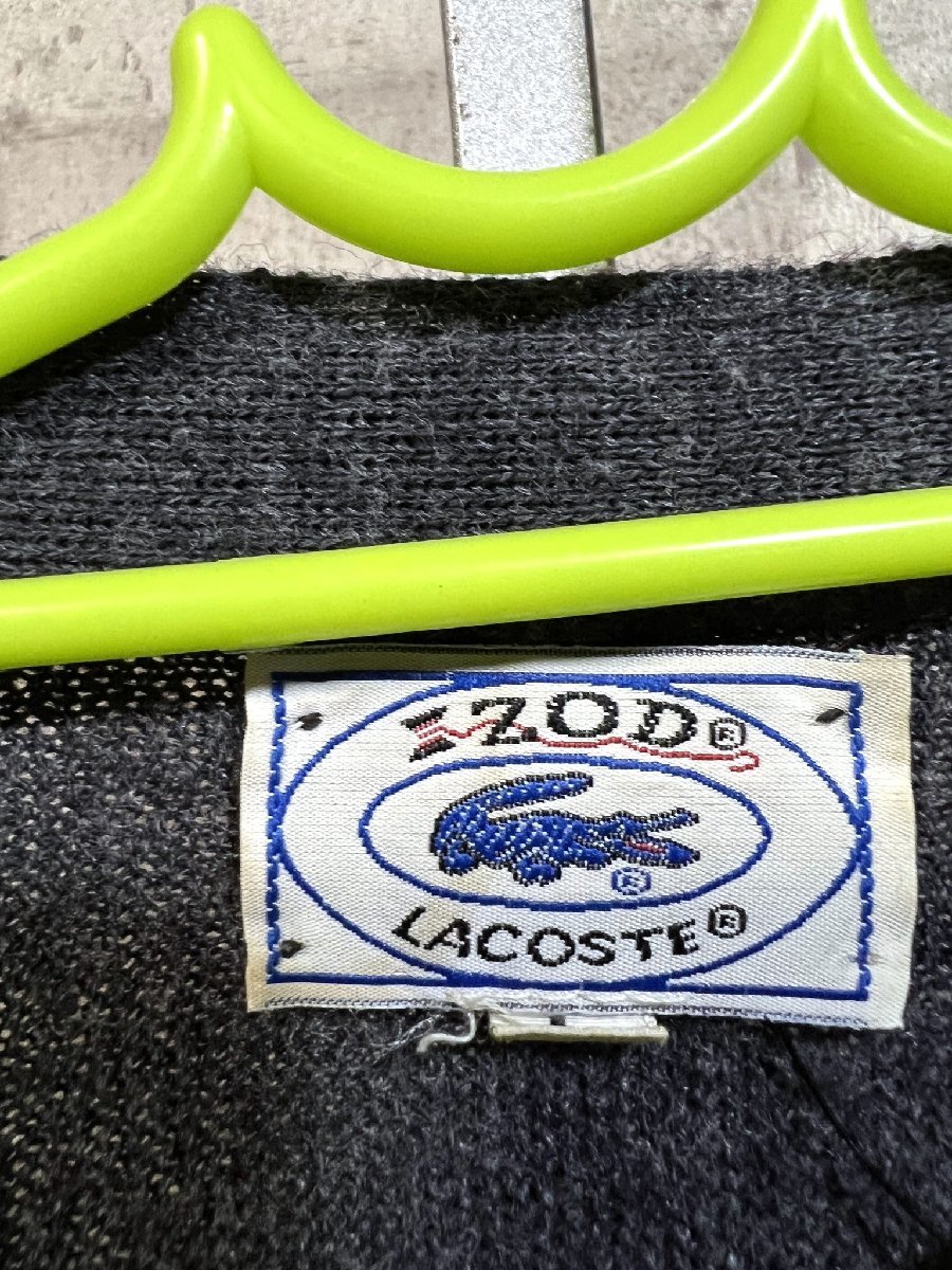 70'S-80'S IZOD LACOSTE 糸巻きタグ 青円タグ アクリル カーディガン L アイゾッド ラコステ ヴィンテージ_画像2