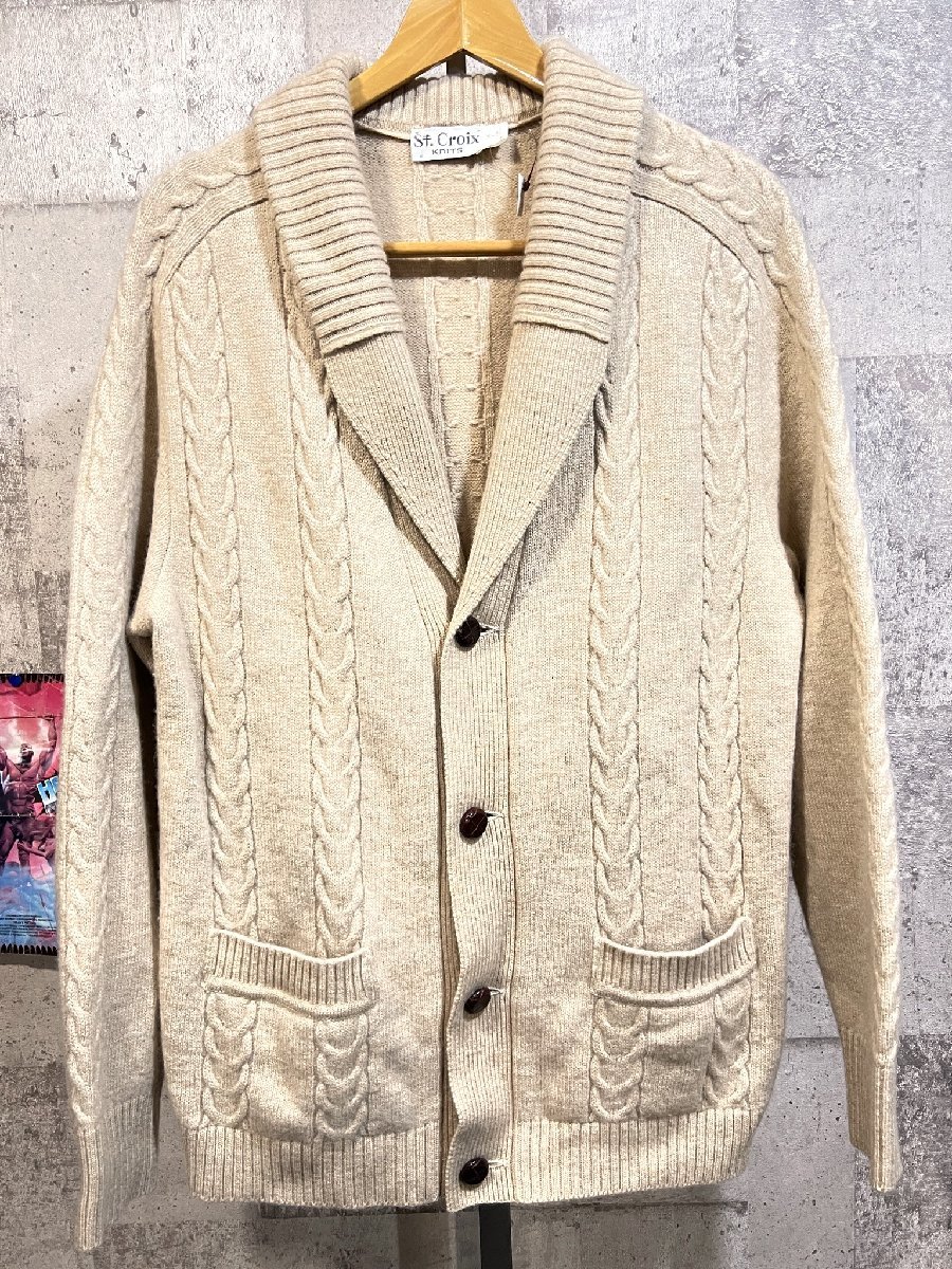 訳あり】 St.Croix セントクロイ ラクダ メンズ XL カーディガン