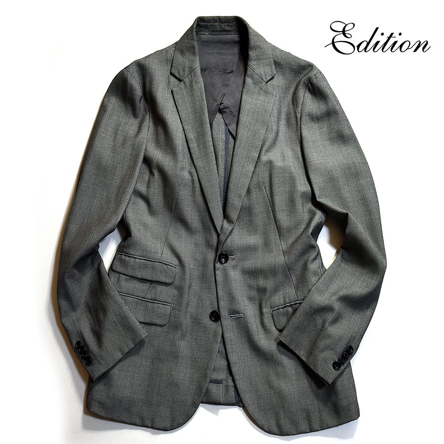 [定価4万] トゥモローランド Edition ウール×シルク 上質 テーラードジャケット 46 メンズM エディション 日本製 ドレスジャケット  スリム
