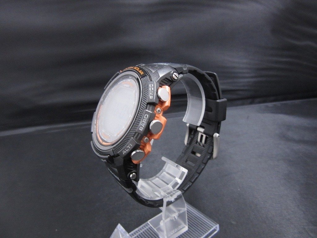 カシオ CASIO PRO TREK タフソーラー 腕時計 メンズ ブラック/オレンジ