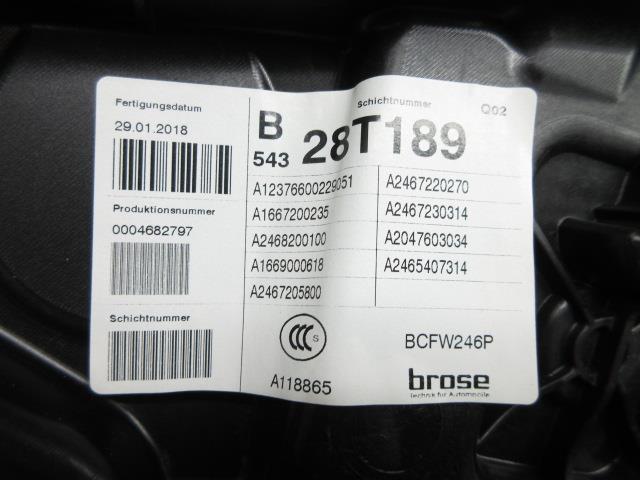 2018年 ベンツ B180 W246 246242 右Fドアレギュレーターモーター 187667 4545_画像6