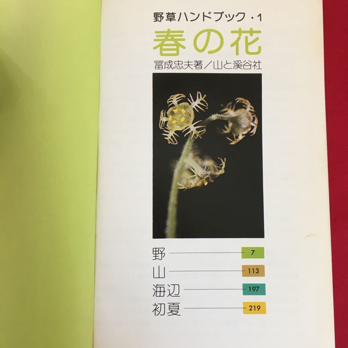 h-222*6/ wild grasses hand book Ⅰ spring. flower Showa era 55 year 1 month 5 day 11 version 1. author ... Hara issue person Kawasaki . light ./ mountain / sea side / the first summer etc. 