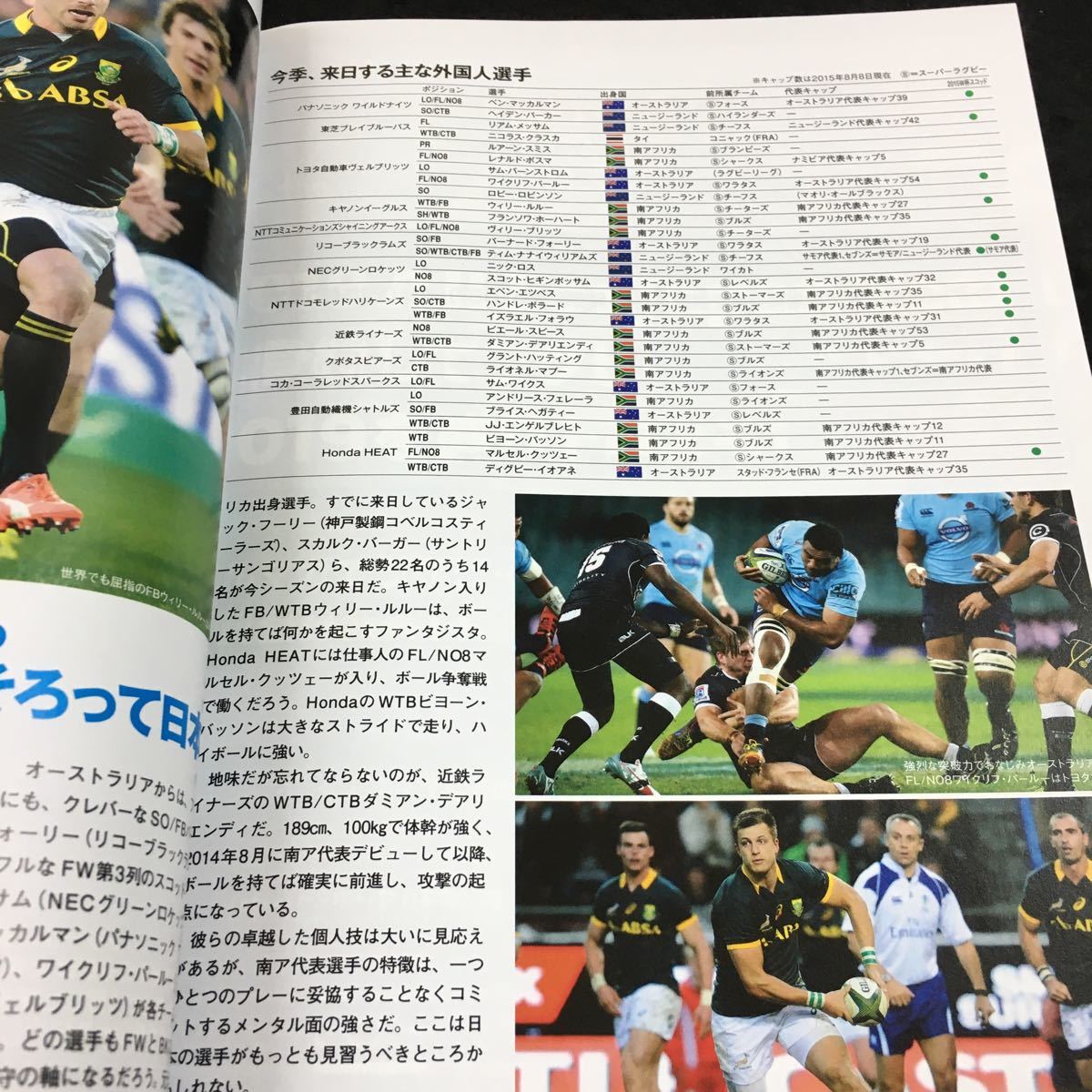 h-550 Japan rugby to pulley g2015-2016 official fan book Baseball * magazine company *6