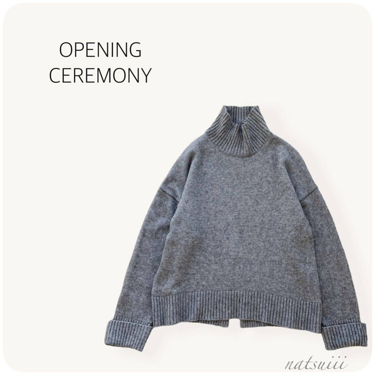 opening ceremony オープニングセレモニー . ラム カシミヤ バックスリット ハイネック タートルプルオーバー ニット 送料無料