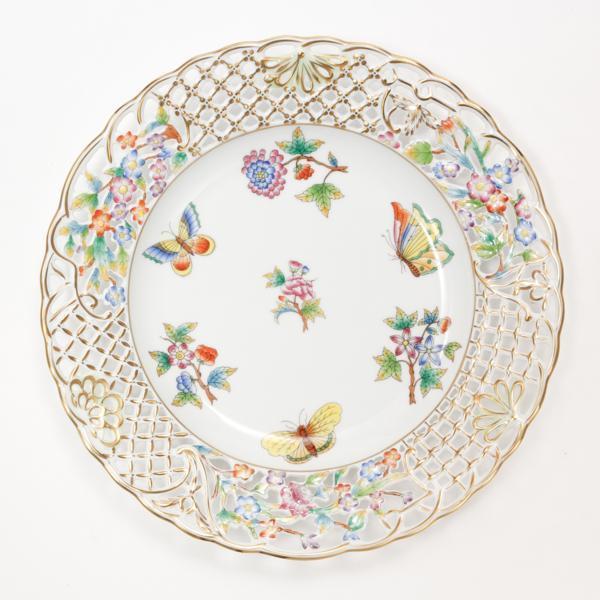 人気提案 ヘレンド 132: HEREND 透かし飾り皿 ヴィクトリアブーケ