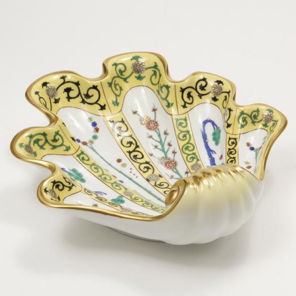 199: ヘレンド HEREND 西安の黄 シェルディッシュ 貝型 お皿 置物
