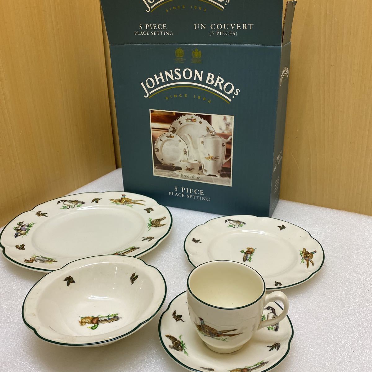 XL7835 イギリス製 johnson bros Fresh Fruit/ジョンソンブラザース フレッシュフルーツ デザートプレート 英国製 5点1セット_画像1