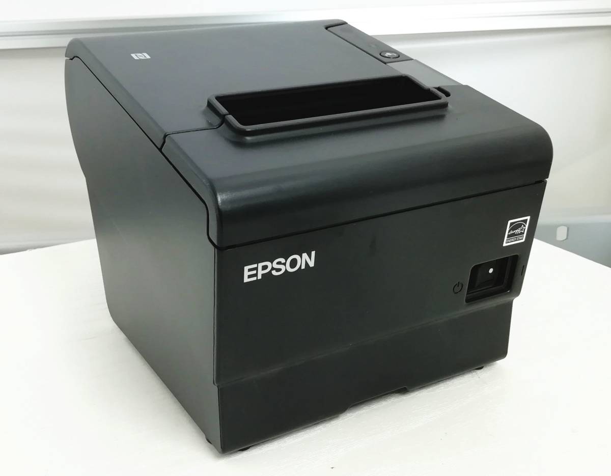 ■【交換用サブ機として】EPSON/エプソン TM-T88VI MODEL M338A ブラック レシートプリンタ USB/LAN/RS-232 ACアダプタ欠品 【H23101908】_画像1