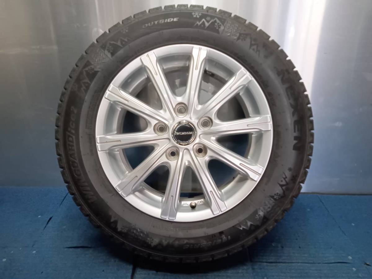 ★9分山★22年製★ NEXEN WIN GUARD ice2 195/65R15　社外ホイール 15×6J +53 5H-114.3 4本セット スタッドレス ノア・ヴォクシー等　A587_画像6