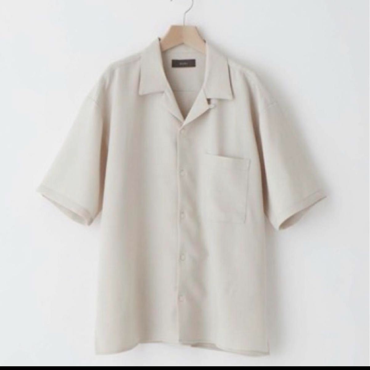 【CLEL】 リネンタッチ ルーズ  Open Collar Shirt