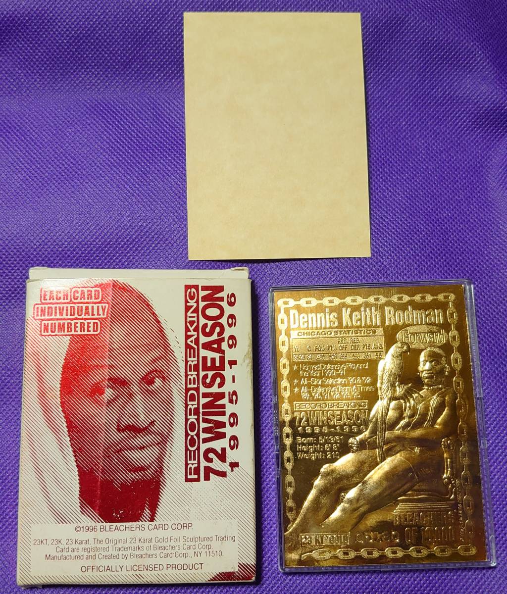 デニス・ロッドマン RODMAN 23KT GOLD CARD ゴールドカード シカゴカブス BLEACHERS 1万枚限定の画像2