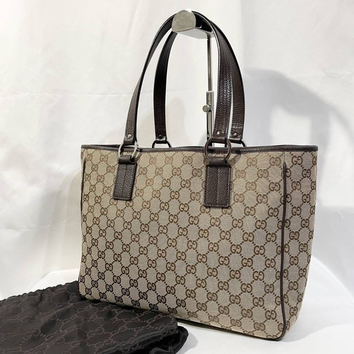 美品】 正規品 GUCCI グッチ トートバッグ GGキャンバス A4 ベージュ