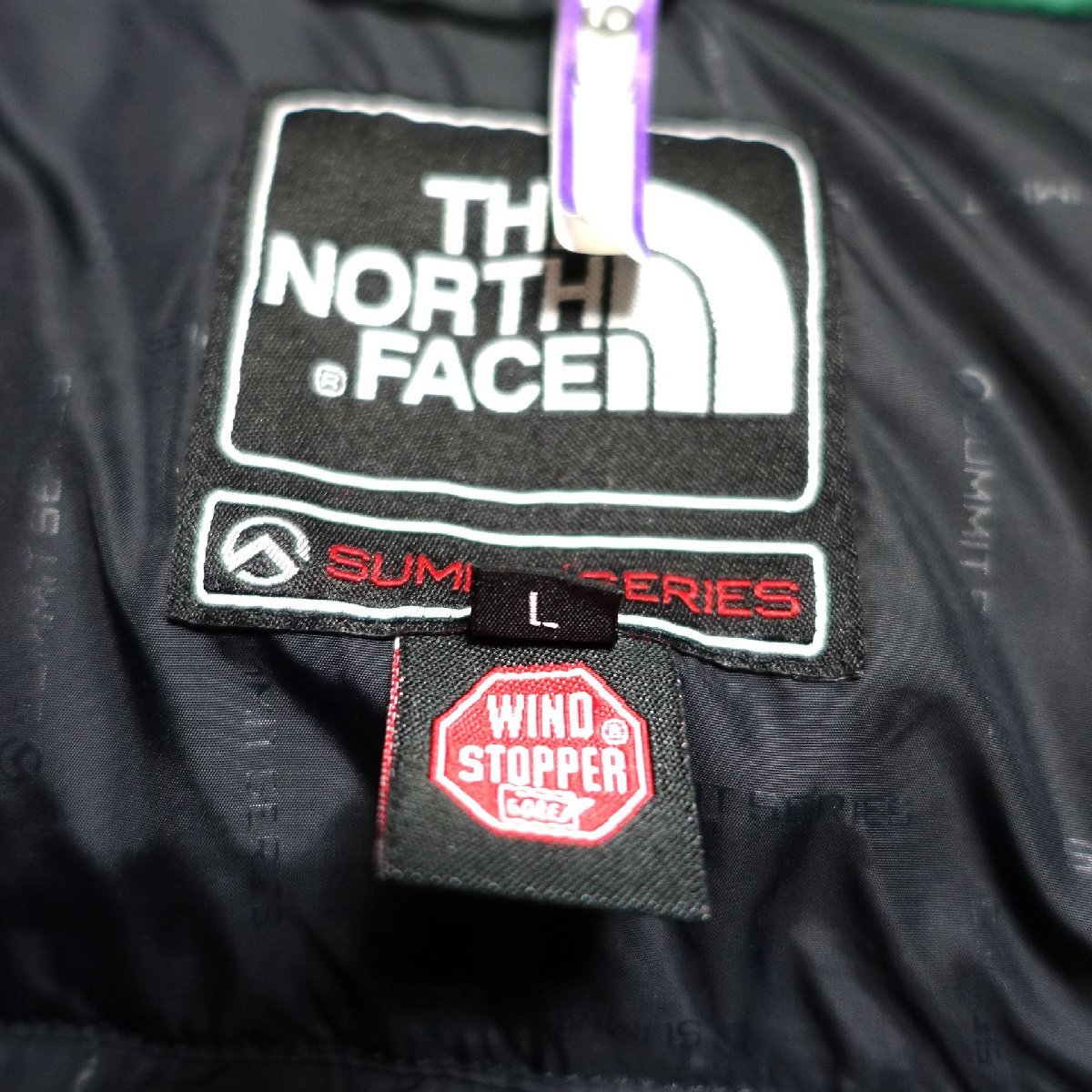 THE NORTH FACE ノースフェイス サミットシリーズ ダウンジャケット 700FP ウインドストッパー メンズ Lサイズ 正規品 グリーン Z638_画像6