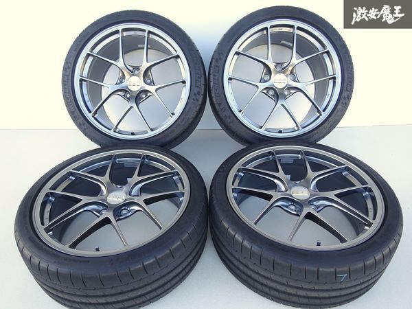 ●【美品】 BBS RI-D 超超ジュラルミン 鍛造 RI012 RI013 20インチ 8.5J +50 11J +68 PCD130 タイヤ付 ポルシェ 991 911 カレラS 棚W-2の画像1