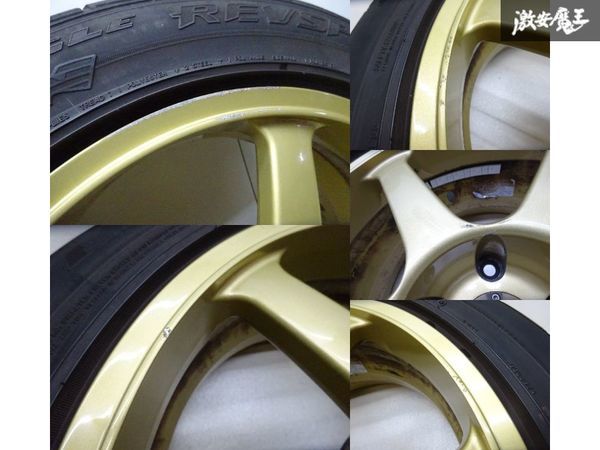 ●ヨコハマ AVS モデル6 17インチ 8J +30 PCD 114.3 5H ゴールド GOODYEAR EAVSPEC RS-+02 225/50R17 スープラ チェイサー シルビア 棚W-4_画像7