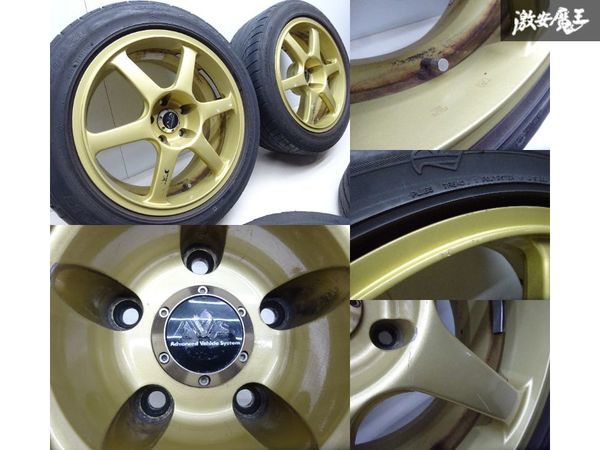 ●ヨコハマ AVS モデル6 17インチ 8J +30 PCD 114.3 5H ゴールド GOODYEAR EAVSPEC RS-+02 225/50R17 スープラ チェイサー シルビア 棚W-4_画像6