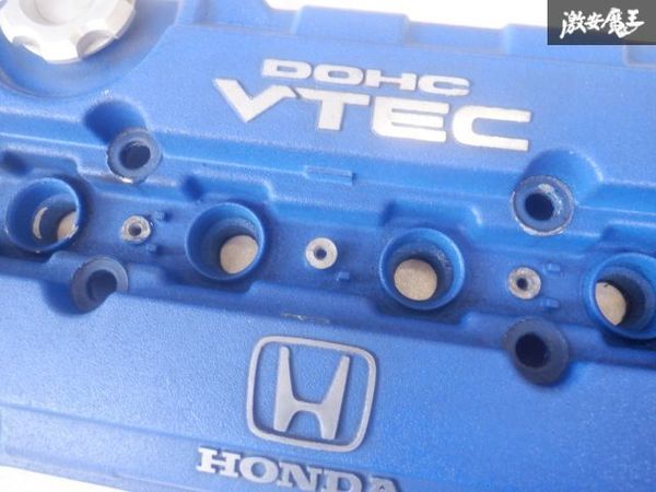 【青結晶塗装】 ホンダ 純正 EG6 シビック B16A ヘッドカバー カムカバー タペットカバー プラグカバー付 EK9 B16B DC2 B18C 棚22-4_画像5