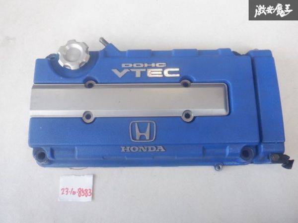 【青結晶塗装】 ホンダ 純正 EG6 シビック B16A ヘッドカバー カムカバー タペットカバー プラグカバー付 EK9 B16B DC2 B18C 棚22-4_画像1