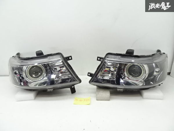 スズキ 純正加工 MH23S ワゴンRスティングレー HID ヘッドライト ランプ ユニット 左右 KOITO 100-59191 イカリング LED点灯OK 訳有 棚15-3_画像1