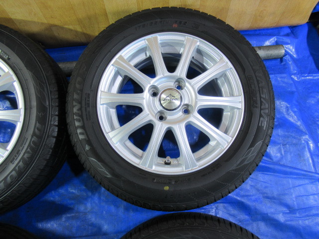 激安即決！美品 ZELERNA 14-5.5J 4H/100 ET42 + DUNLOP 175/65R14 2021年中古4本 ｂB パッソ ヴィッツ フィット キューブ等 T007553_画像4