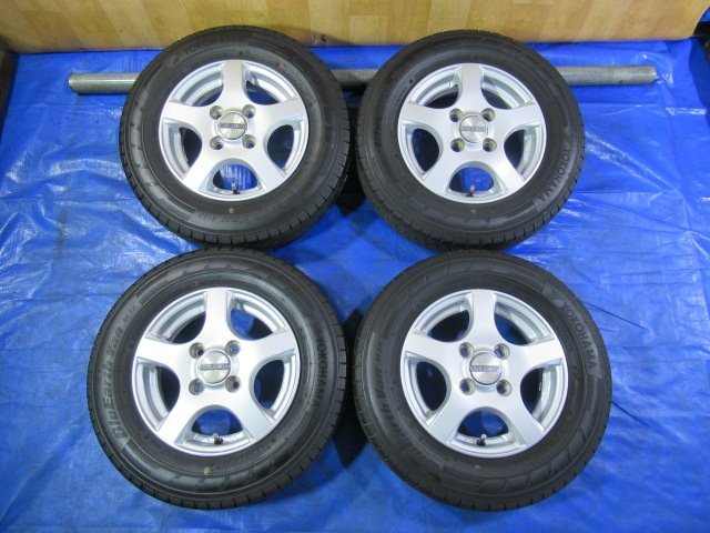 激安売切宣言！5555円～！VIOLENTO 12-4B 4H/100 ET42 + YOKOHAMA 145/80R12 LT 6PR クリッパー エブリー ハイゼット サンバー T007561_画像1